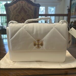 Tory Burch White Quilted Leather Bag